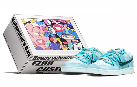 Кроссовки Nike Dunk Skateboard Shoes Women's Low-Top Blue/Gray/Pink