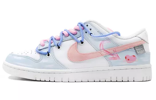 Кроссовки Nike Dunk Low, белый/фиолетовый