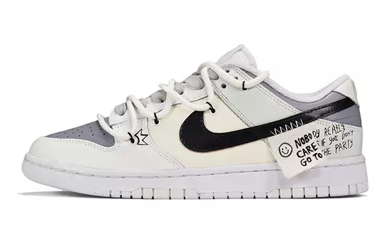 Кроссовки Nike Dunk Skateboard Shoes Women's Low-Top Gray White