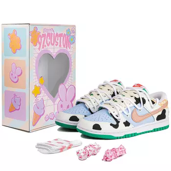 Кроссовки Nike Dunk Low, голубой/розовый