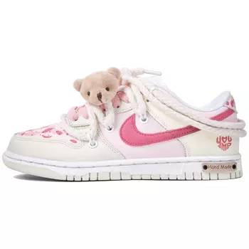 Кроссовки Nike Dunk Low, белый/розовый