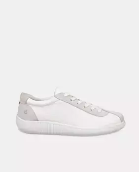 Женские кроссовки ECCO SOFT из зерненой кожи с замшевыми деталями, белый