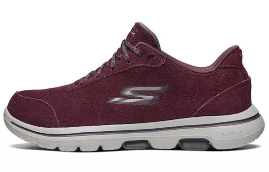 Женские кроссовки Go Walk 5 Lifestyle с низким верхом, бордового/белого цвета Skechers