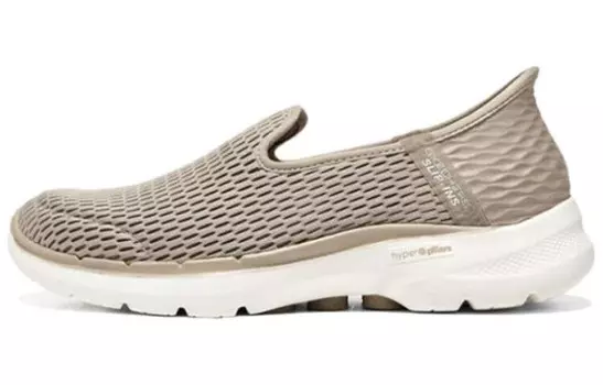 Женские кроссовки Go Walk 6 Lifestyle с низким верхом, серо-коричневые Skechers