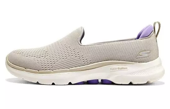 Женские кроссовки Go Walk 6 Lifestyle с низким верхом серого/коричневого цвета Skechers