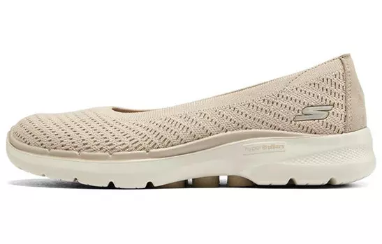 Женские кроссовки Go Walk 6 Lifestyle с низким верхом, серо-коричневые Skechers