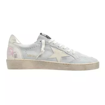 Женские кроссовки Golden Goose Ball Star Grey Star и Metallic Silver Heel Tab