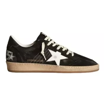 Женские кроссовки Golden Goose Ball Star из черной замши и белой кожи