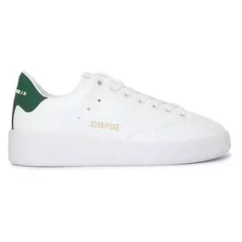 Женские кроссовки Golden Goose Purestar White Star и Matte Green Heel Tab