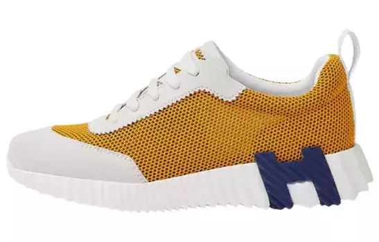 Женские кроссовки Herms, желто-белый
