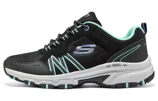 Женские кроссовки Hillcrest Hiking Shoes с низким верхом, цвет черный/мятно-зеленый Skechers