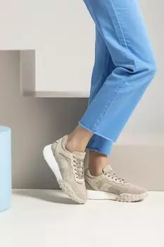 Женские кроссовки из натуральной кожи 1311000 5401 Бежевый Ziya Ayakkab