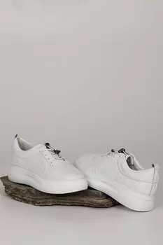 Женские кроссовки из натуральной кожи с круглым носком и мягкой подошвой на шнуровке 45186 GNDER(R)