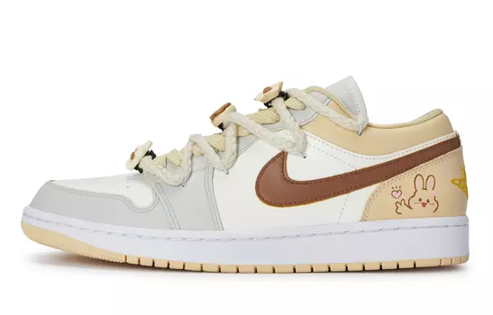 Женские кроссовки Jordan Air Jordan 1 для скейтбординга, White, yellow, gray