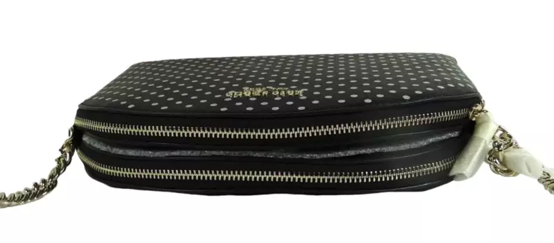 Женские кроссовки Kate Spade New York Spencer в горошек с эффектом металлик Doule на молнии Crossody ag, цвет Black/ White