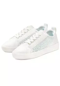 Женские кроссовки LASCANA с прозрачными кружевными вставками, белый