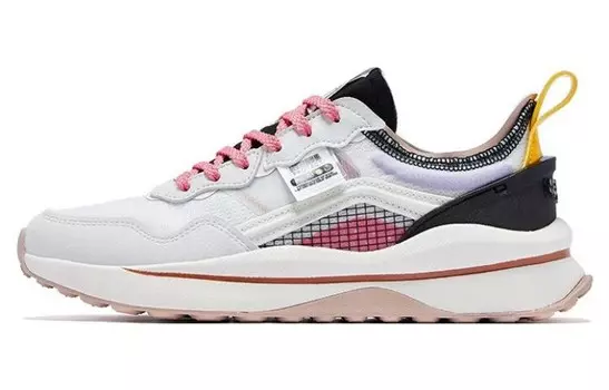 Женские кроссовки Lifestyle Low-Top белого/черного/розового цвета Qiaodan