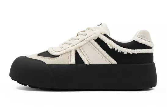 Женские кроссовки Lifestyle Low-Top бежевого/черного цвета Eblan