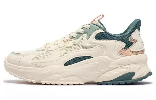 Женские кроссовки Lifestyle Low-Top Western бежевого/темно-зеленого цвета 361°