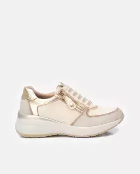 Женские кроссовки на молнии и шнурках Xti, бежевый