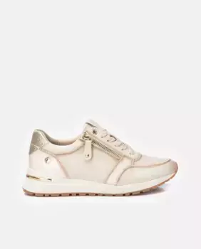 Женские кроссовки на молнии и шнурках Xti, бежевый