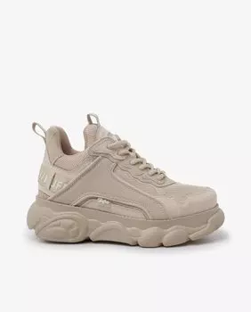 Женские кроссовки на платформе и шнурках Buffalo, бежевый