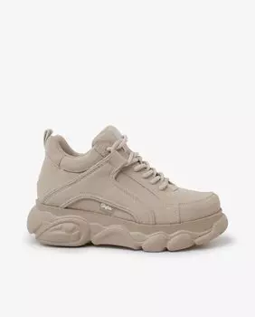 Женские кроссовки на платформе и шнурках Buffalo, бежевый