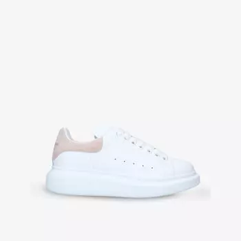 Женские кроссовки на платформе из кожи и замши Runway Alexander Mcqueen, белый