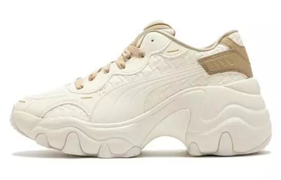 Женские кроссовки на танкетке Puma Pulsar на массивной танкетке, White/Brown