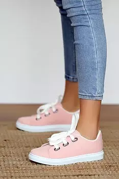 Женские кроссовки на толстой кружевной удобной подошве A320-20PowderLinen Pembe Potin