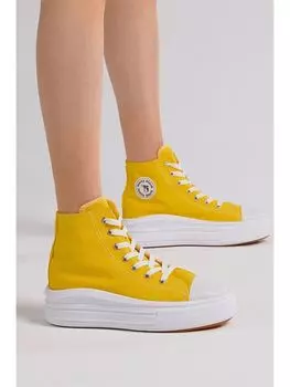 Женские кроссовки на толстой подошве до щиколотки на шнуровке Tonny Black