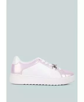 Женские кроссовки Nemo из искусственной кожи контрастного цвета с эффектом металлик London Rag, розовый