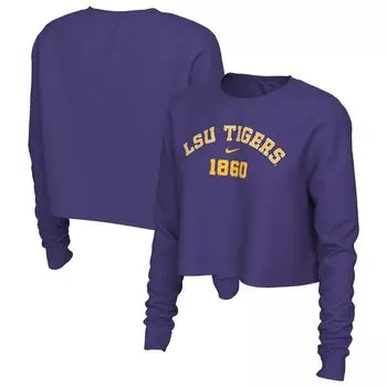 Женские кроссовки Nike Purple LSU Tigers Est. Укороченная футболка с длинным рукавом Nike