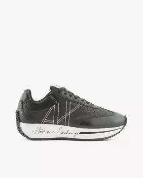 Женские кроссовки с логотипом Armani Exchange, черный
