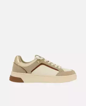 Женские кроссовки с мехом с эффектом овчины и металлическими акцентами Gioseppo, бежевый