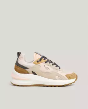 Женские кроссовки с замшевыми деталями Pepe Jeans, бежевый