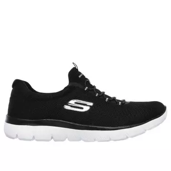 Женские кроссовки Skechers для ходьбы 12980_BKW Черный с резинкой