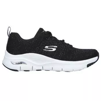 Женские кроссовки Skechers для ходьбы 149713_BKW Черный со шнурками, цвет negro