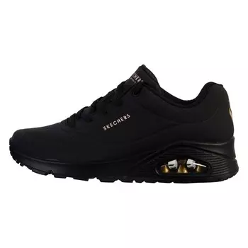 Женские кроссовки Skechers для ходьбы 73690_BBK Черный со шнурками, цвет azul