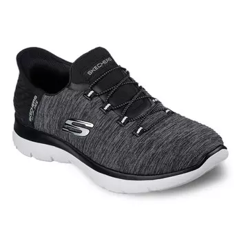 Женские кроссовки Skechers Hands Free Slip-ins Summits Dazzling Haze, цвет Black White