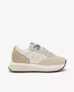 Женские кроссовки со шнурками и логотипом sun68, кремовый