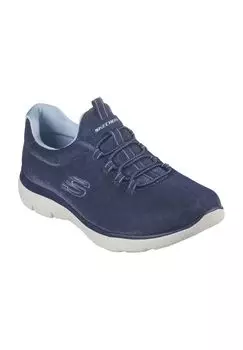 Женские кроссовки Summits Sparkling Spots с леопардовым принтом SKECHERS, цвет Nvlb Navy Mesh Lace