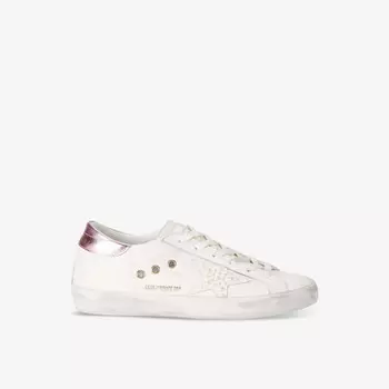 Женские кроссовки Superstar из кожи с отделкой из жемчуга Golden Goose, белый