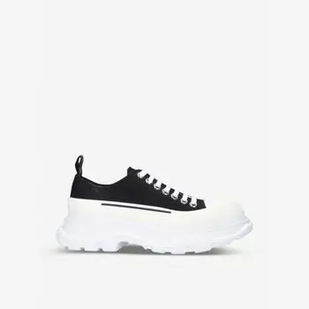 Женские кроссовки Tread Slick из хлопковой ткани на шнуровке Alexander Mcqueen, черный