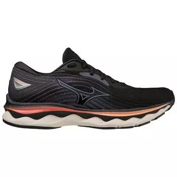 Женские кроссовки Wave Sky 6 в черном/рыбьем цвете MIZUNO