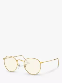 Женские круглые металлические солнцезащитные очки Ray-Ban RB3447, золотистые