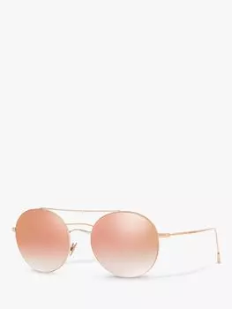 Женские круглые солнцезащитные очки Giorgio Armani AR6050, бронзовый/зеркально-розовый