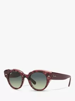 Женские круглые солнцезащитные очки Ray-Ban RB2192, гавана, прозрачный фиолетовый/синий градиент