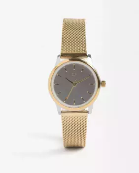 Женские круглые золотые часы Parfois из нержавеющей стали, золотой