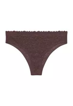 Женские кружевные бразильские трусы Zero Feel с гофрированным краем sloggi, цвет Ebony Brown